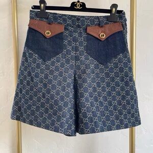 Authentic Gucci Blue and Brown Women's Shorts